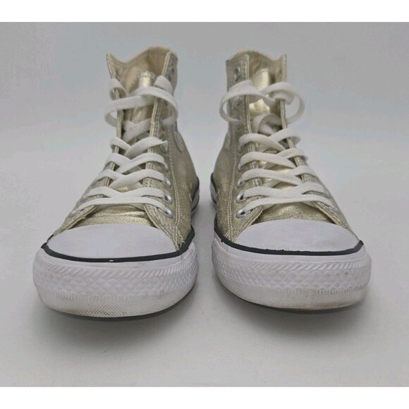 Converse Chuck Taylor All Star Hi Top Metallic Light Gold 153178F Women 9 Men 7 - Picture 2 of 11
